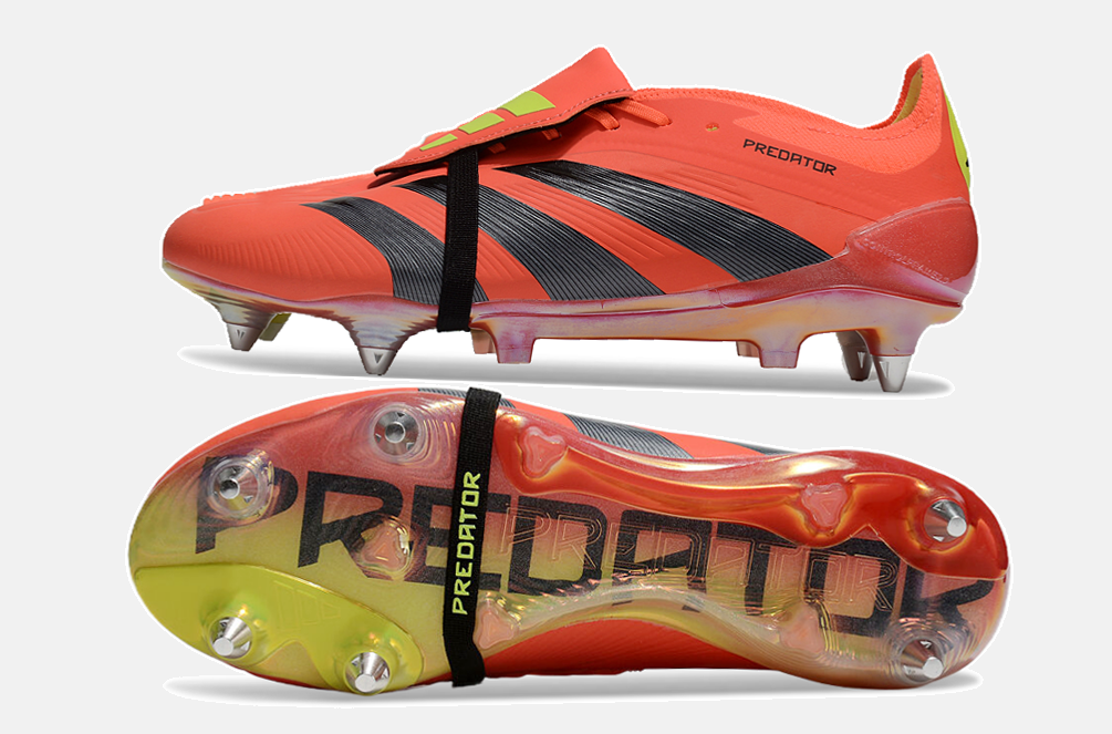 Adidas Predator Elite Fold-Over Tongue SG - Laranja, Cinza, Preta e Verde - vista traseira