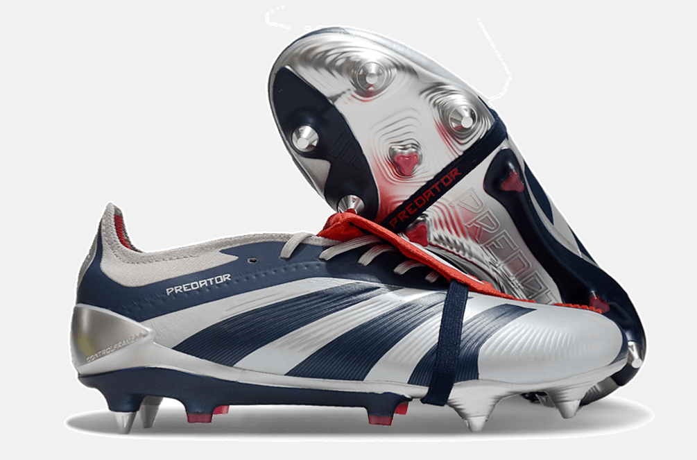 Adidas Predator Elite Fold-Over Tongue SG - Prata, Azul e Vermelha - Tevo Sports SPORT*