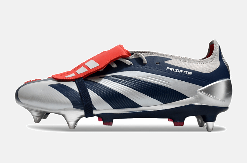 Adidas Predator Elite Fold-Over Tongue SG - Prata, Azul e Vermelha - Tevo Sports SPORT*