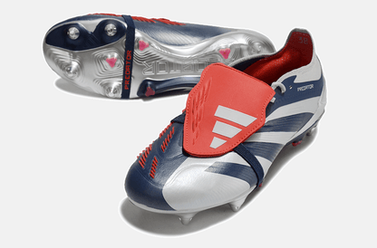 Adidas Predator Elite Fold-Over Tongue SG - Prata, Azul e Vermelha - Tevo Sports SPORT*