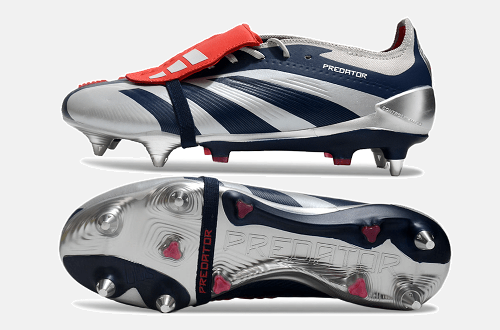 Adidas Predator Elite Fold-Over Tongue SG - Prata, Azul e Vermelha - Tevo Sports SPORT*