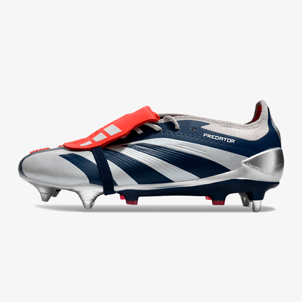Adidas Predator Elite Fold-Over Tongue SG - Prata, Azul e Vermelha - Tevo Sports SPORT*