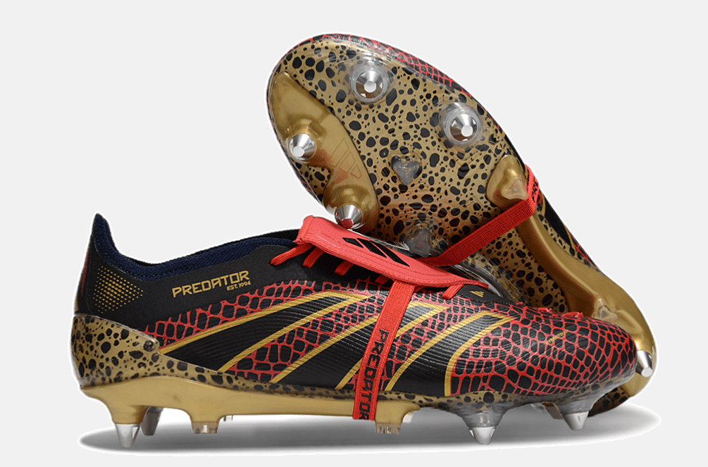 Adidas Predator Elite Fold-Over Tongue SG - Preta, Dourada e Vermelha - Tevo Sports SPORT*