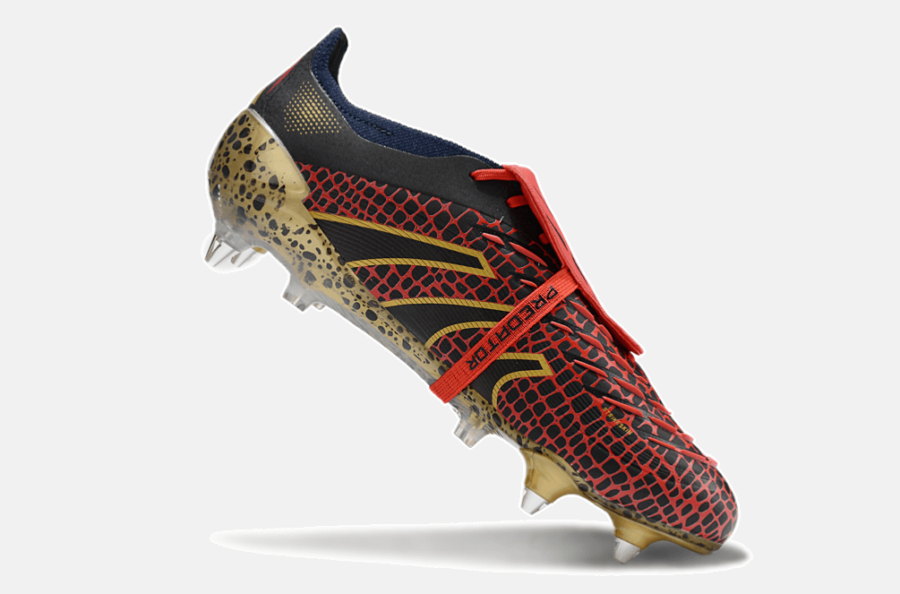 Adidas Predator Elite Fold-Over Tongue SG - Preta, Dourada e Vermelha - Tevo Sports SPORT*