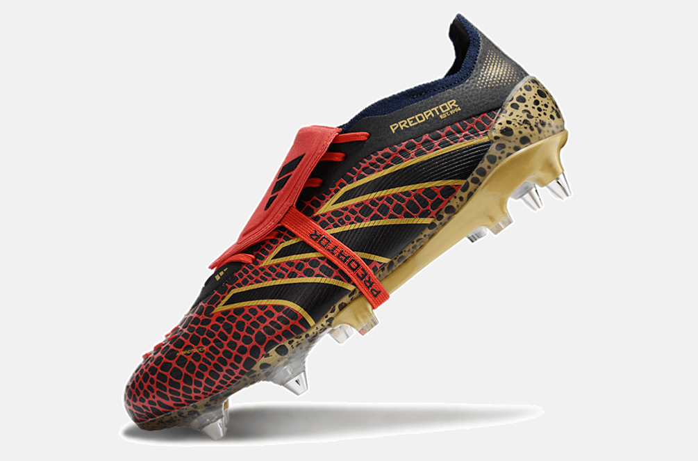 Adidas Predator Elite Fold-Over Tongue SG - Preta, Dourada e Vermelha - Tevo Sports SPORT*