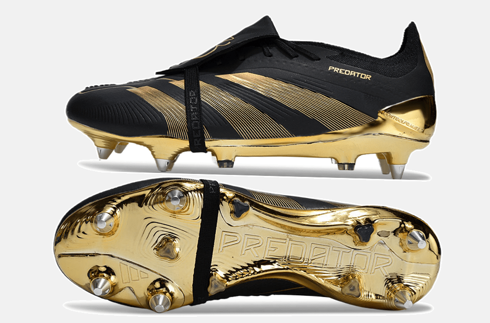 Adidas Predator Elite Fold-Over Tongue SG - Preta e Dourada - Tevo Sports SPORT*