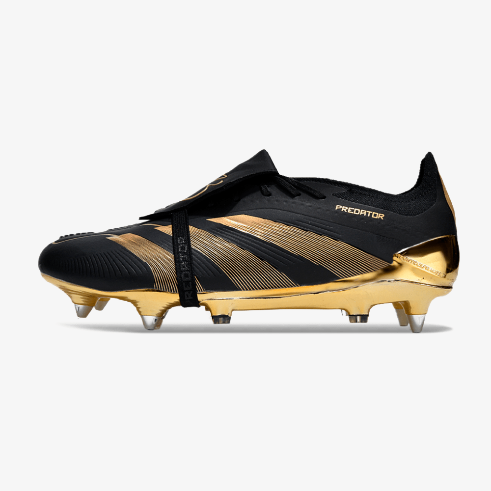 Adidas Predator Elite Fold-Over Tongue SG - Preta e Dourada - Tevo Sports SPORT*