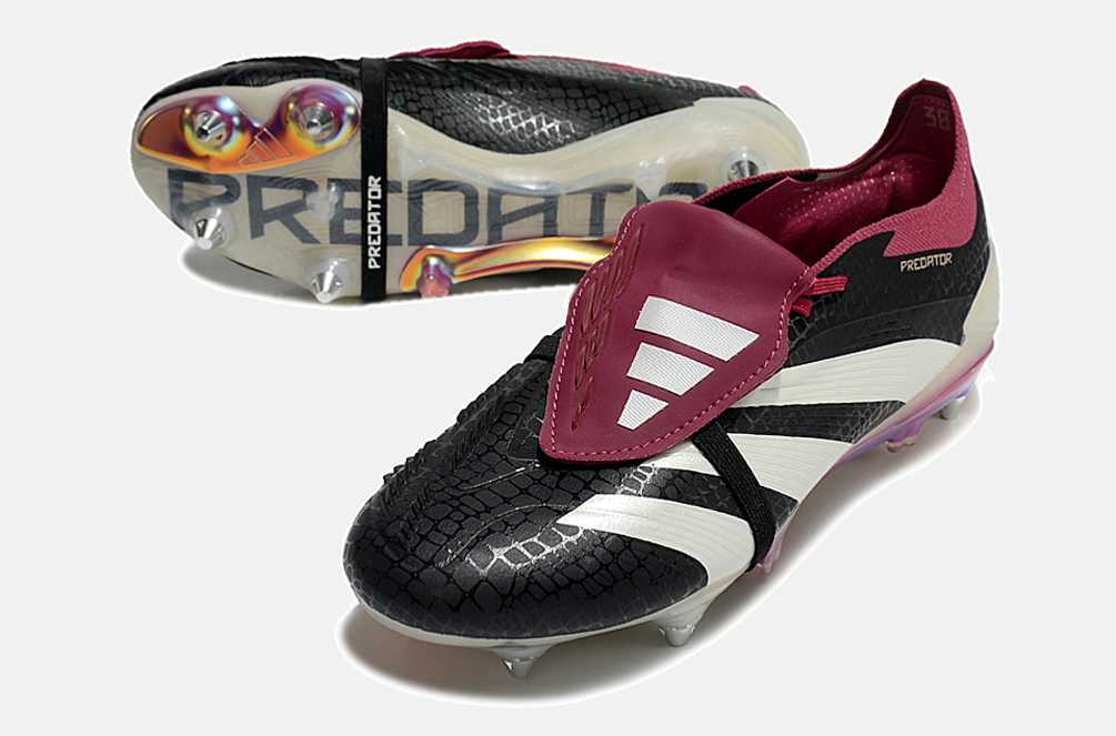 Adidas Predator Elite Fold-Over Tongue SG - Preta e Vinho - detalhe