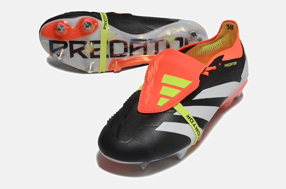 Adidas Predator Elite Fold-Over Tongue SG - Preta, Laranja e Verde - detalhe