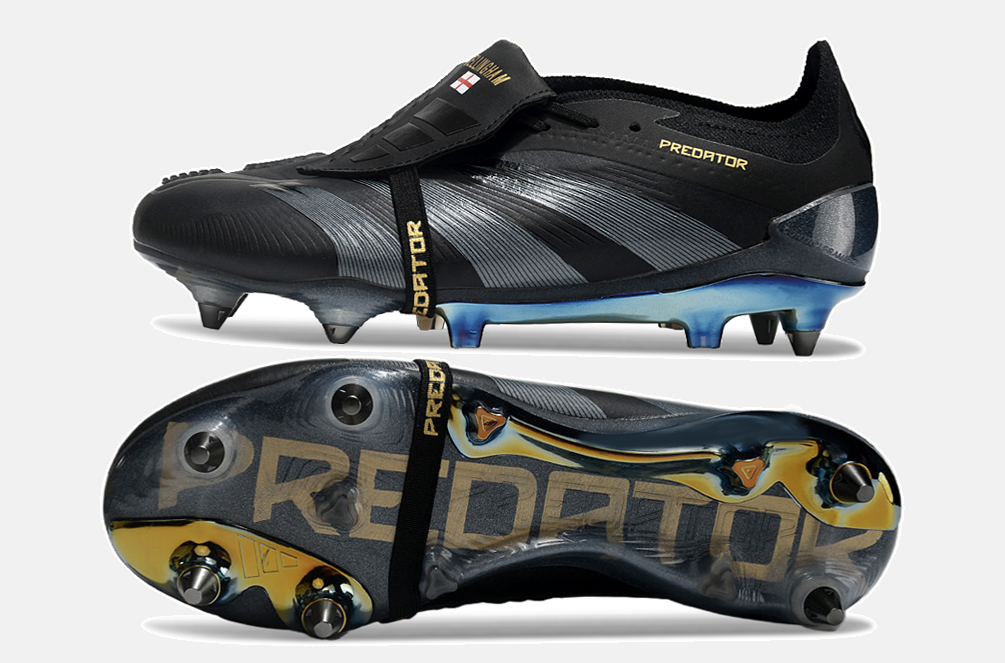 Adidas Predator Elite Fold-Over Tongue SG - Preta e Cinza - vista traseira