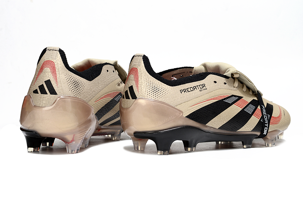Chuteira Adidas Predator Elite Fold-Over Tongue FG - Dourada, Preta e Vermelha - imagem 7