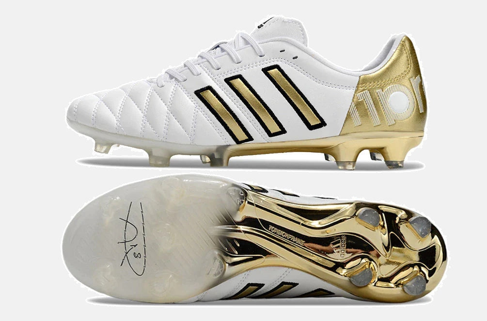 Chuteira Adidas 11 Pro Kross Dourada FG - vista traseira