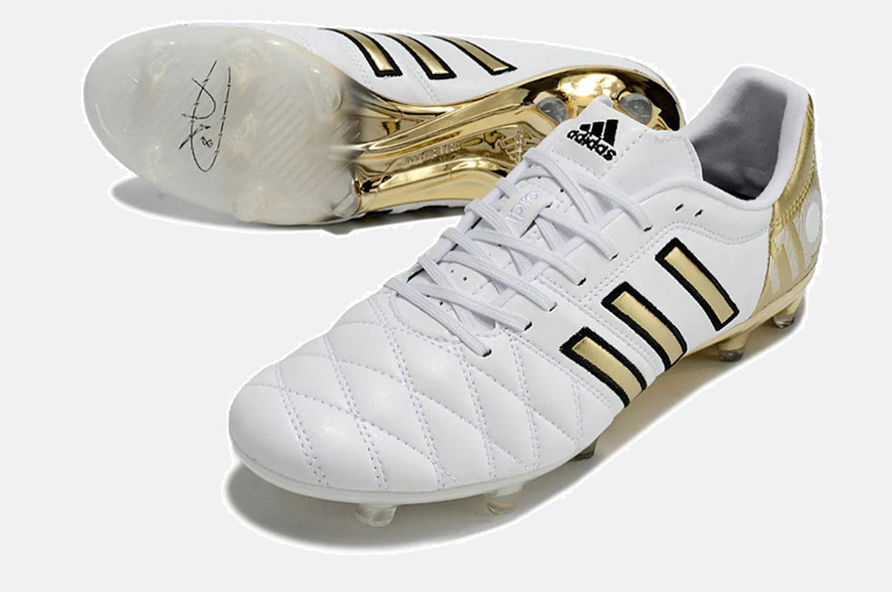Chuteira Adidas 11 Pro Kross Dourada FG - detalhe