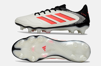 Chuteira Adidas Copa Pure III Elite FG - Branca e Laranja - vista traseira