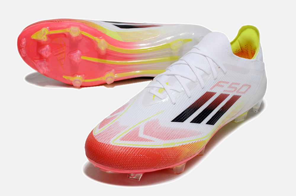 Chuteira Adidas F50.1 FG Branca e Laranjada - detalhe
