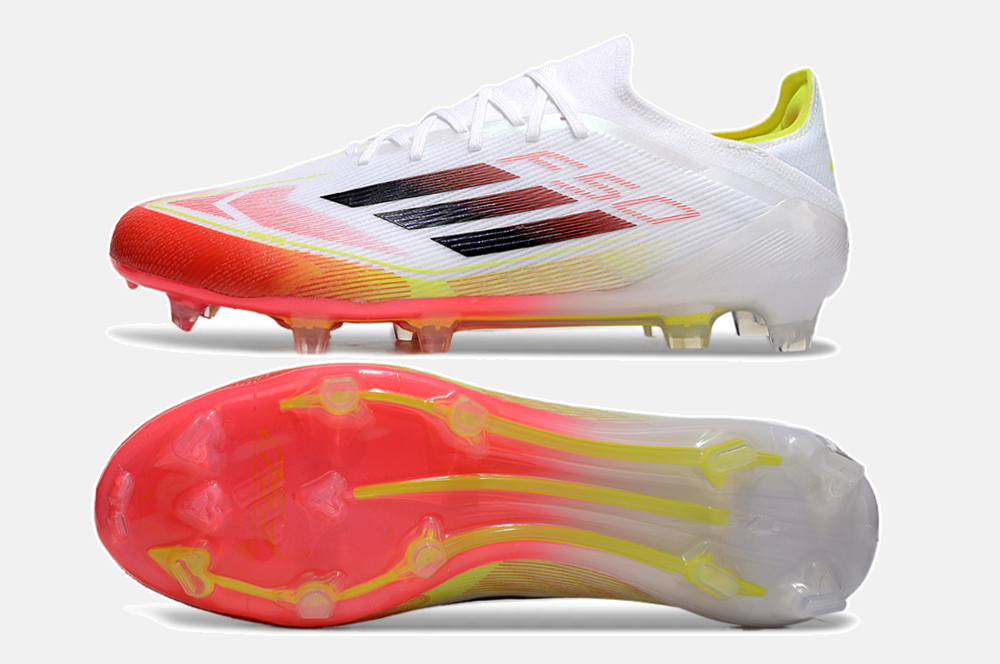 Chuteira Adidas F50.1 FG Branca e Laranjada - vista traseira
