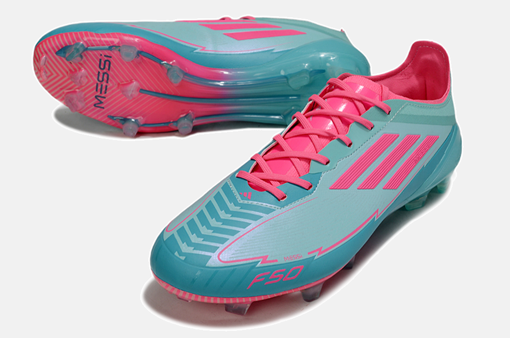 Chuteira Adidas f50 Elite FG - Azul e Rosa - vista traseira