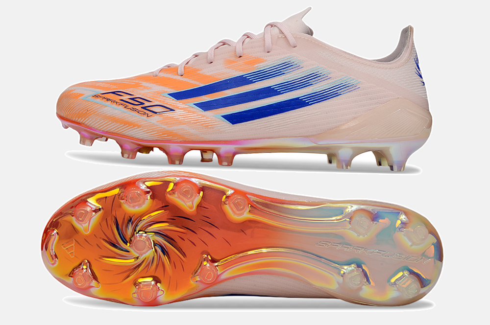 Chuteira Adidas F50 Elite FG - Laranja e Azul - Sparkfusion - vista traseira