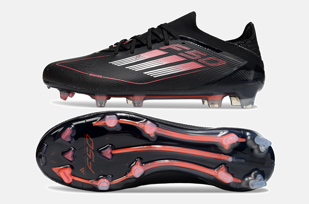 Chuteira Adidas F50 Elite FG - Preta e Vermelha - vista traseira