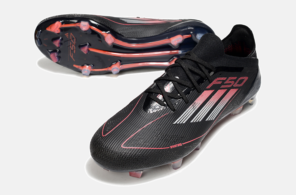 Chuteira Adidas F50 Elite FG - Preta e Vermelha - detalhe
