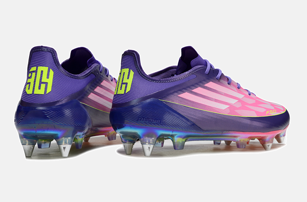 Chuteira Adidas F50 Lamine Yamal Elite SG - Rosa e Roxa - imagem 7