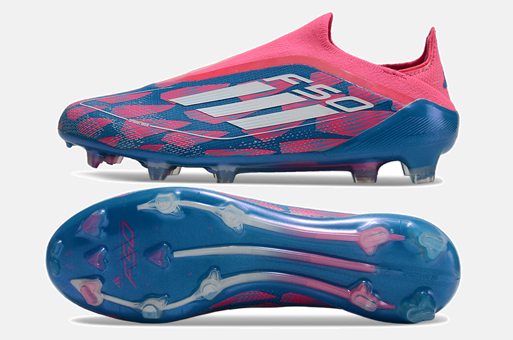 Chuteira Adidas F50 LL FG - Azul e Rosa - vista traseira
