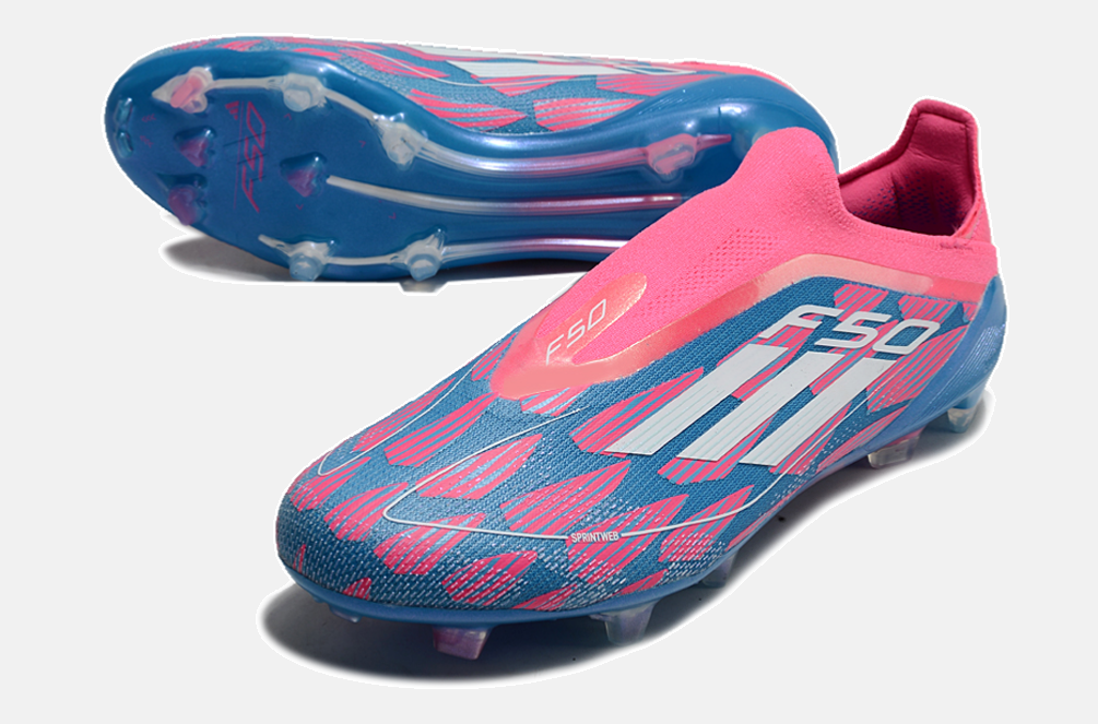 Chuteira Adidas F50 LL FG - Azul e Rosa - detalhe