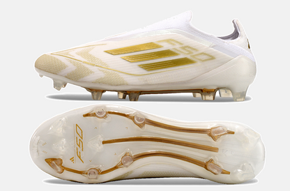 Chuteira Adidas F50 LL FG - Branca e Dourada - vista traseira