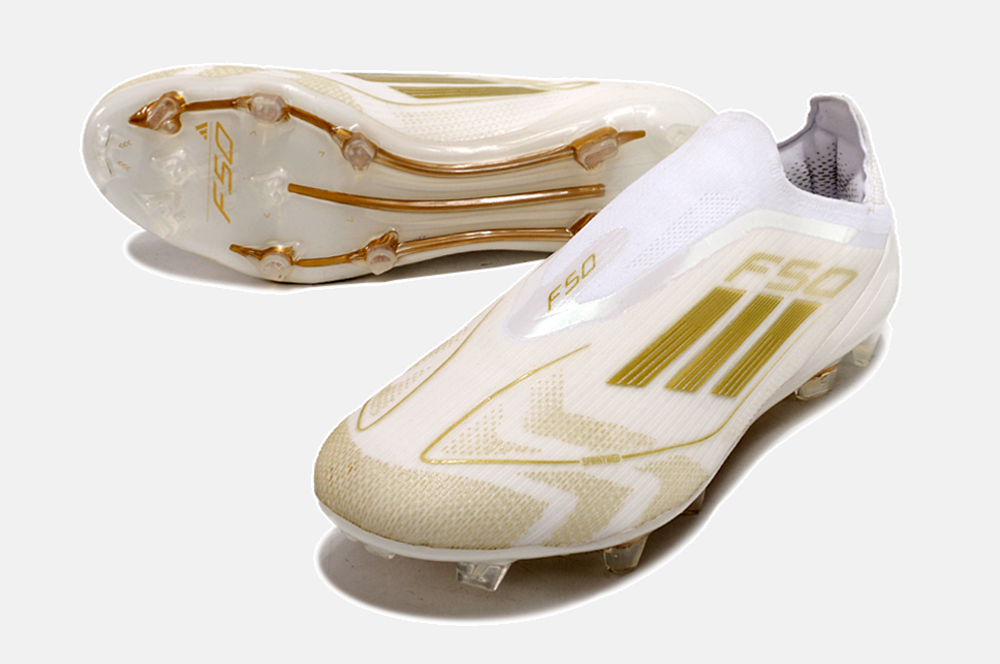 Chuteira Adidas F50 LL FG - Branca e Dourada - detalhe
