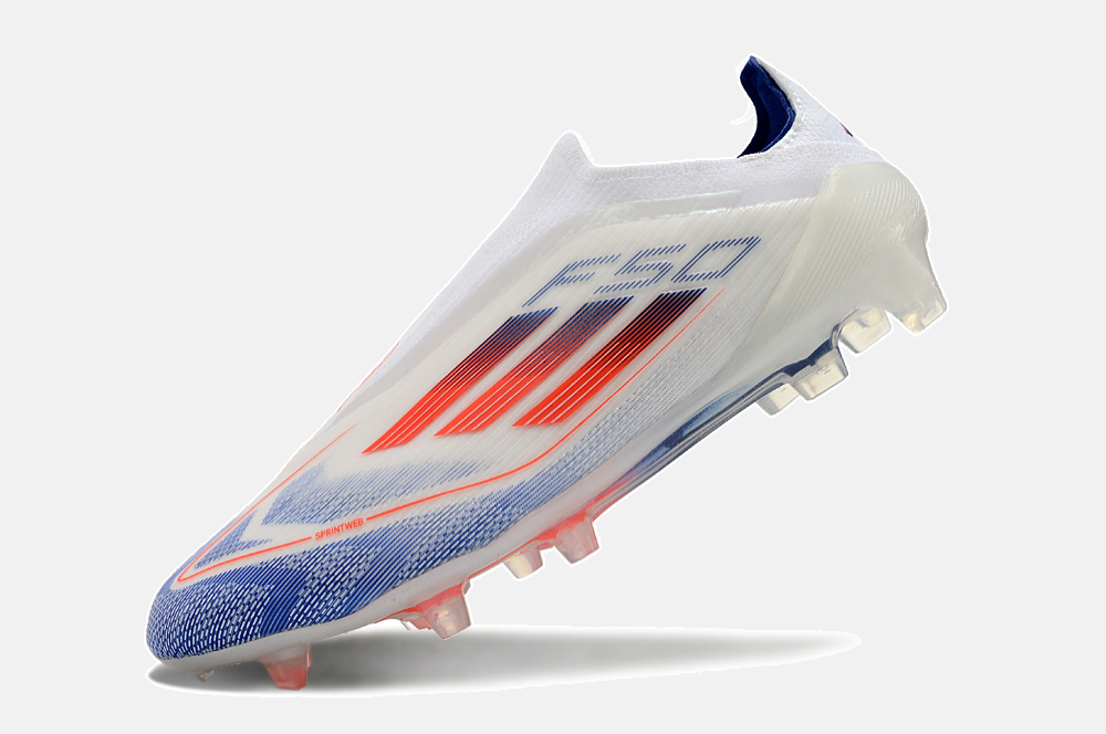 Chuteira Adidas F50 LL FG - Branca, Laranja e Azul - detalhe