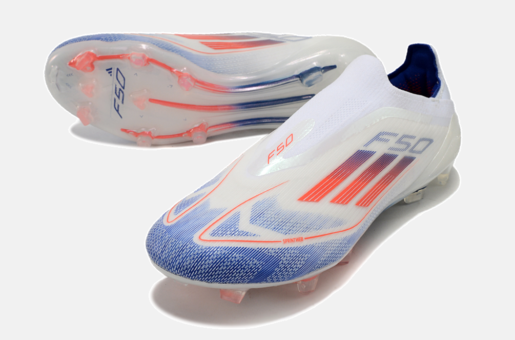 Chuteira Adidas F50 LL FG - Branca, Laranja e Azul - imagem 4