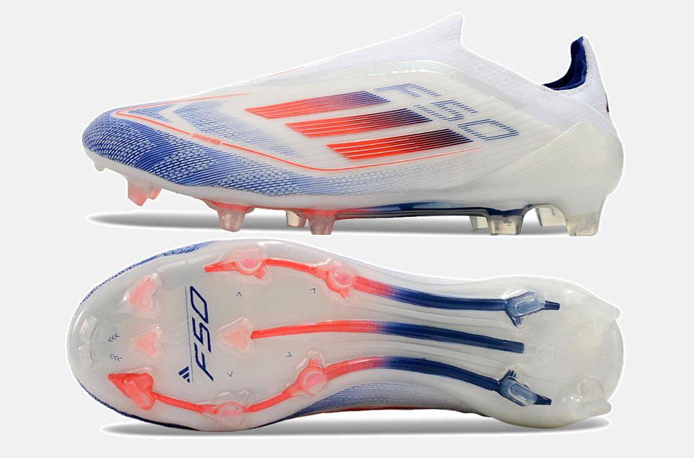 Chuteira Adidas F50 LL FG - Branca, Laranja e Azul - imagem 6