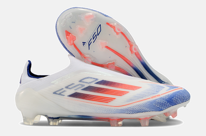 Chuteira Adidas F50 LL FG - Branca, Laranja e Azul - imagem 8