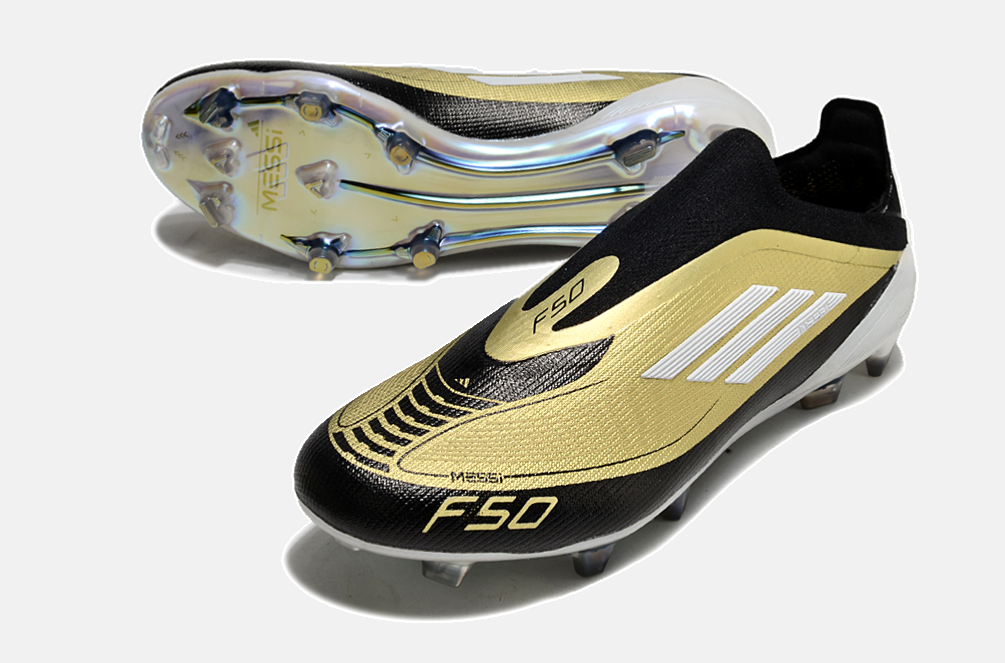 Chuteira Adidas F50 LL FG - Dourada e Branca - detalhe