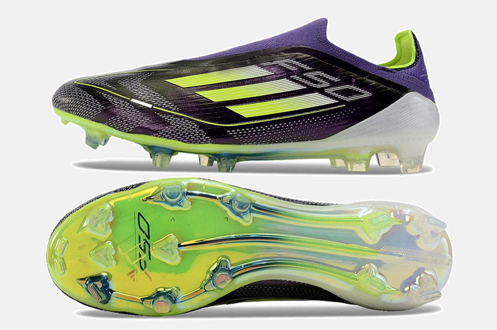 Chuteira Adidas F50 LL FG - Roxa e Verde - vista traseira