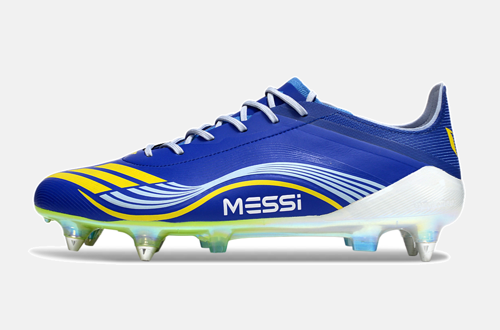 Chuteira Adidas F50 Messi Elite SG - Azul, Branca e Amarela - detalhe