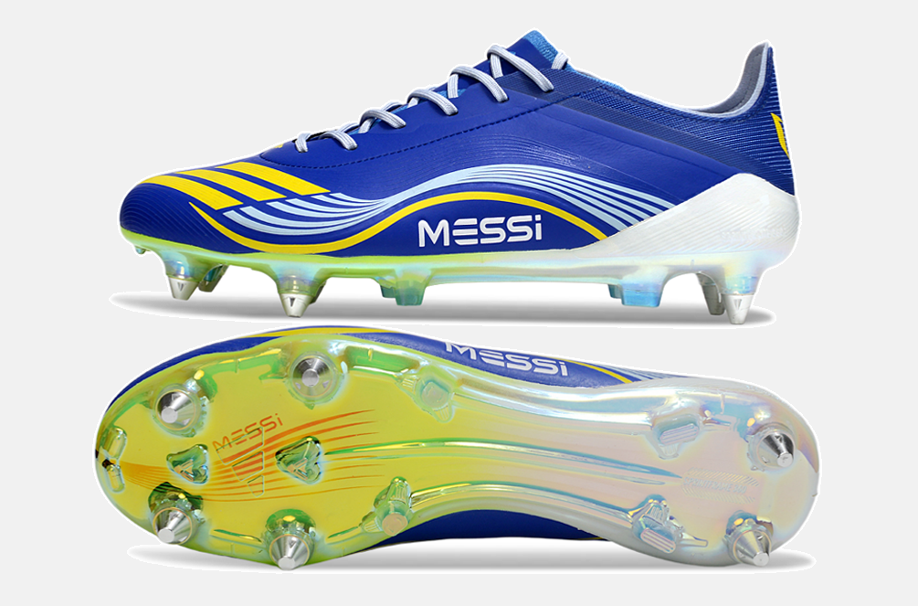 Chuteira Adidas F50 Messi Elite SG - Azul, Branca e Amarela - imagem 8