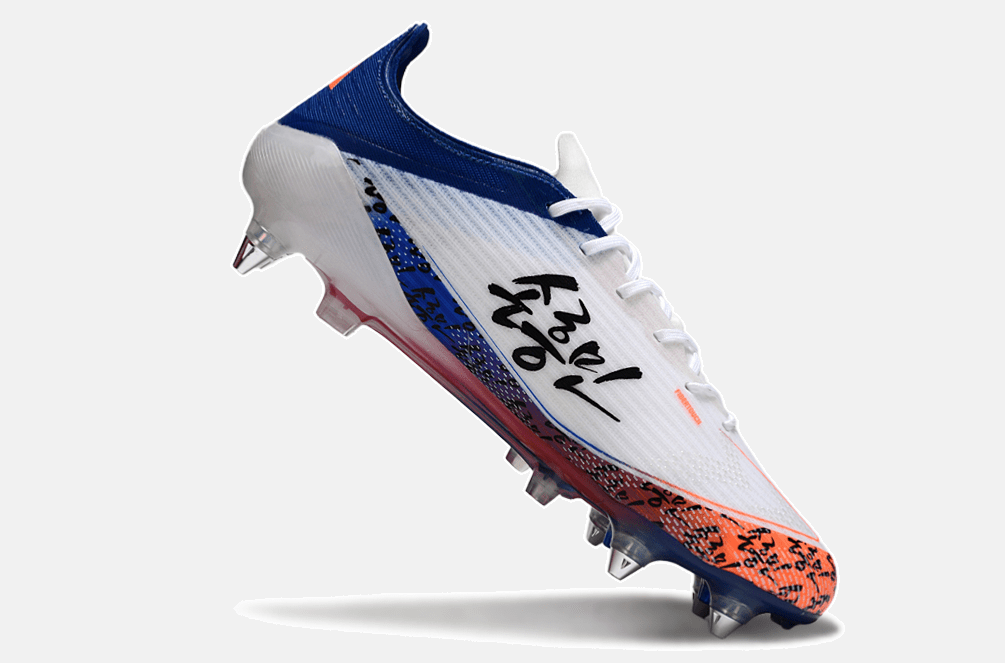 Chuteira Adidas F50 Son Elite SG - Branca, Azul e Laranja - Tevo Sports SPORT*