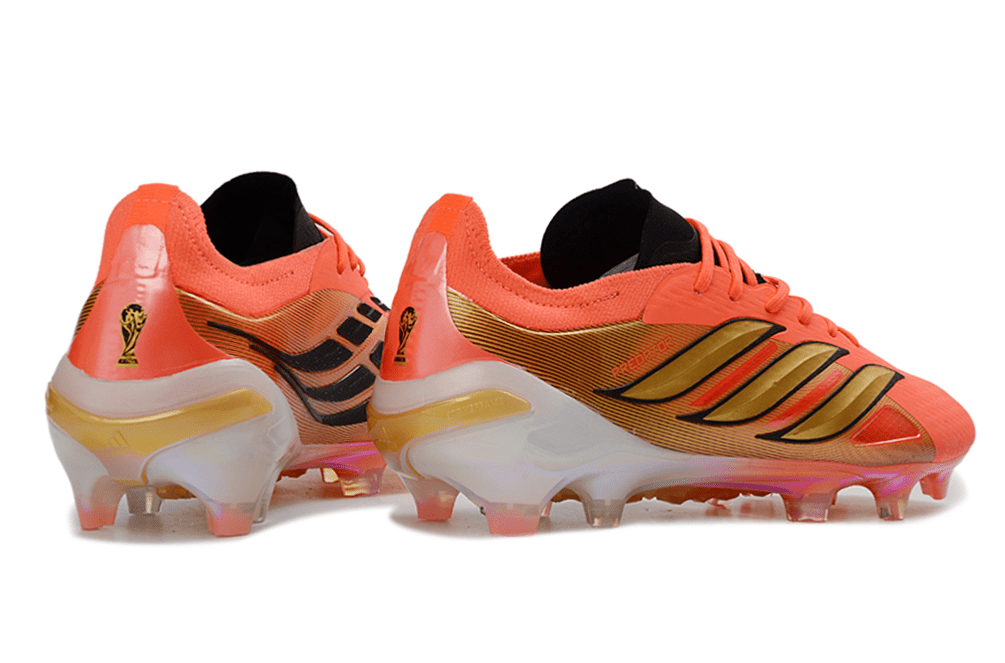 Chuteira Adidas Predator Elite 26 FG Copa do Mundo - Road to Glory Pack - Bege e Dourada - Tevo Sports SPORT*