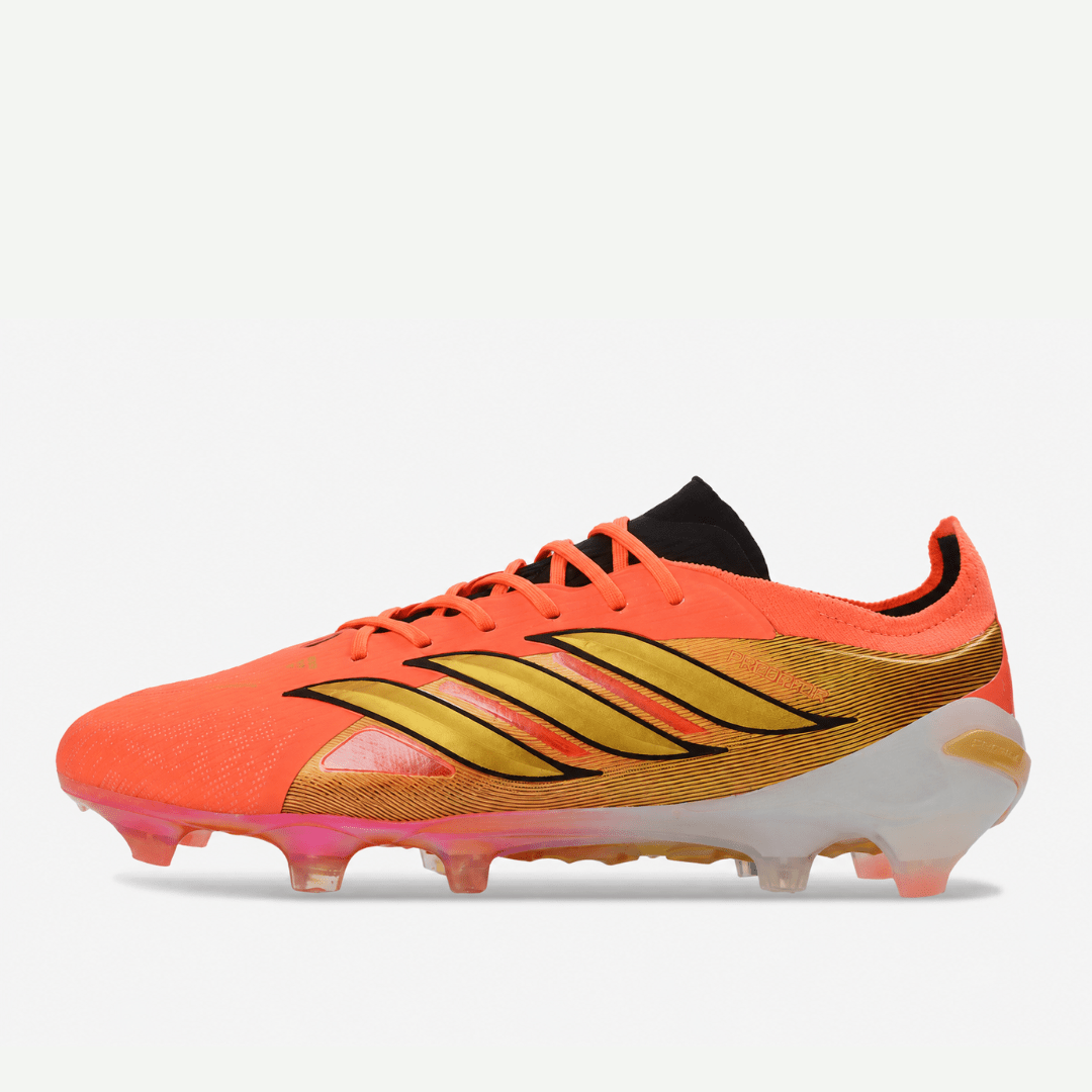 Chuteira Adidas Predator Elite 26 FG Copa do Mundo - Road to Glory Pack - Bege e Dourada - Tevo Sports SPORT*