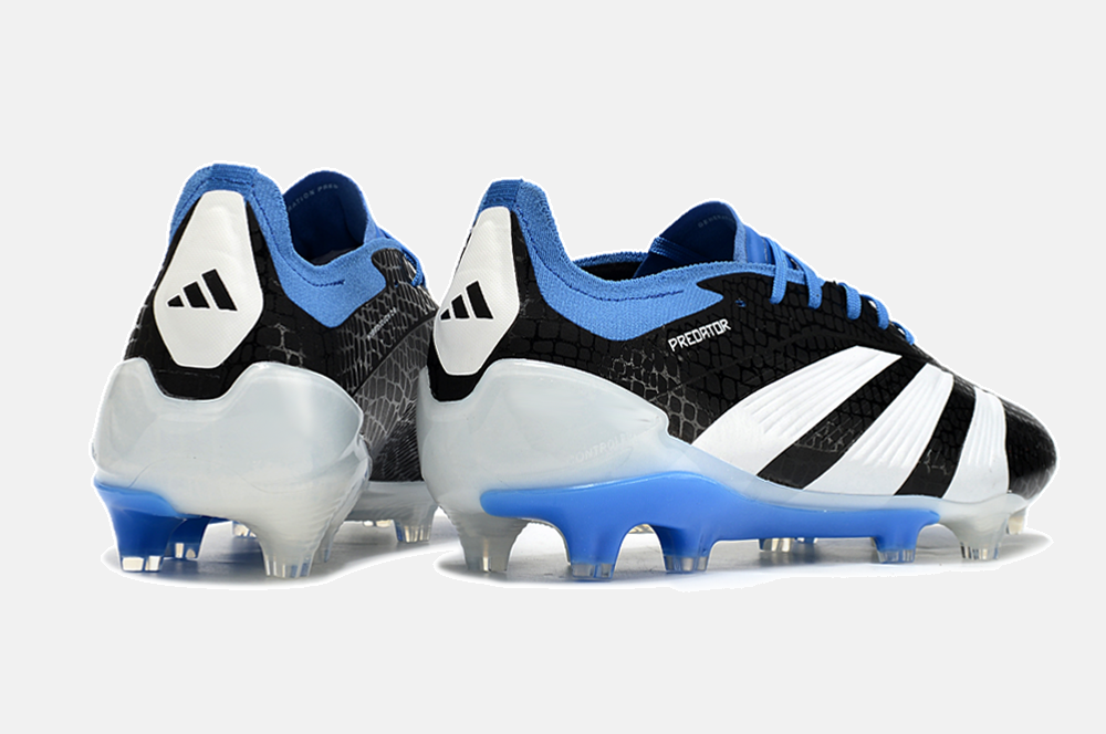 Chuteira Adidas Predator Elite FG - Branca, Preta e Azul - vista traseira