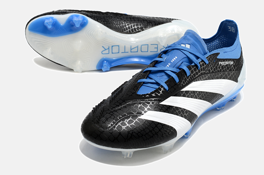 Chuteira Adidas Predator Elite FG - Branca, Preta e Azul - imagem 5