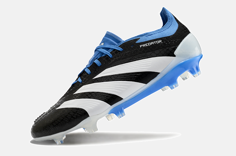 Chuteira Adidas Predator Elite FG - Branca, Preta e Azul - detalhe
