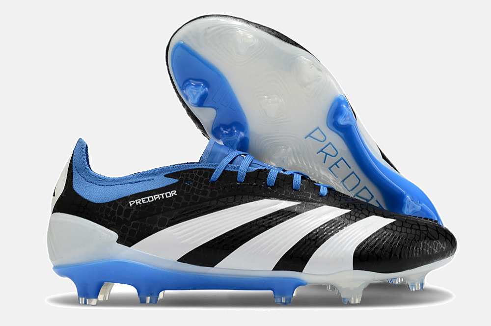 Chuteira Adidas Predator Elite FG - Branca, Preta e Azul - imagem 7