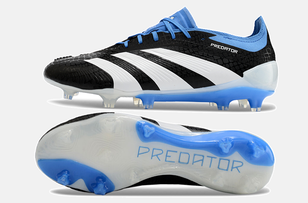 Chuteira Adidas Predator Elite FG - Branca, Preta e Azul - imagem 6