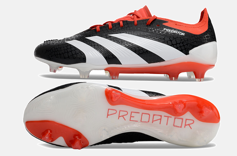 Chuteira Adidas Predator Elite FG - Preta, Branca e Laranja - imagem 7