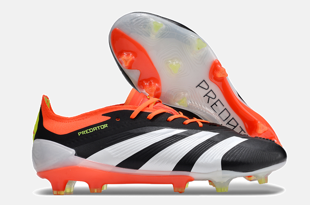 Chuteira Adidas Predator Elite FG - Preta, Branca e Laranja - imagem 8
