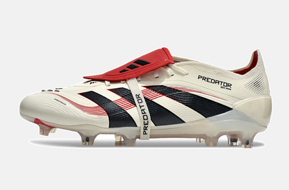 Chuteira Adidas Predator Elite Fold-Over Tongue FG - Begê, Vermelha e Preta - imagem 4