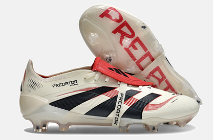 Chuteira Adidas Predator Elite Fold-Over Tongue FG - Begê, Vermelha e Preta - imagem 8