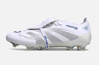 Chuteira Adidas Predator Elite Fold-Over Tongue FG - Branca, Azul e Prata - imagem 4
